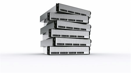 3d rendering of multiple rack servers on white background. Stock Photo - Budget Royalty-Free & Subscription, Code: 400-05096814