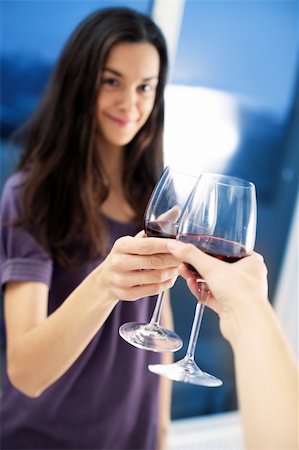simsearch:400-08348807,k - Beautiful woman is drinking wine. Stock Photo - Budget Royalty-Free & Subscription, Code: 400-05097063