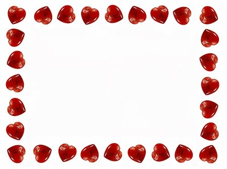 simsearch:400-04886615,k - frame red hearts isolated over white background Stock Photo - Budget Royalty-Free & Subscription, Code: 400-05090133