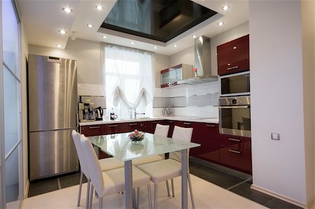 simsearch:400-05746471,k - modern kitchen interior photo Stock Photo - Budget Royalty-Free & Subscription, Code: 400-05091659