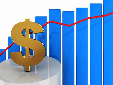 simsearch:400-04370567,k - 3d illustration of growing diagram with dollar sign Stock Photo - Budget Royalty-Free & Subscription, Code: 400-05091850