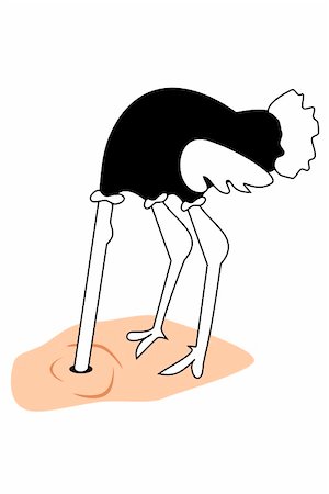 A ostrich with its head buried in the sand Stock Photo - Budget Royalty-Free & Subscription, Code: 400-05092317