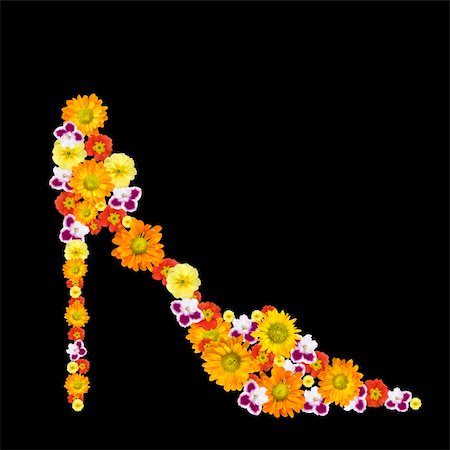 simsearch:400-04278954,k - decorative womans shoe from color flowers Stock Photo - Budget Royalty-Free & Subscription, Code: 400-05093645