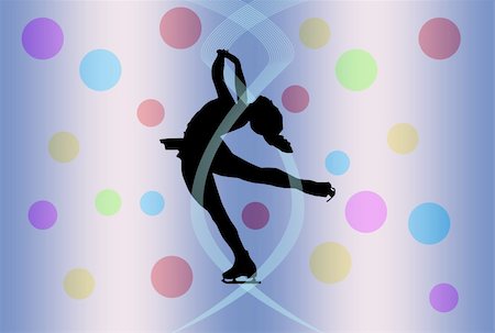 simsearch:640-01351921,k - Silhouette of a skater over colored background with circles and spirals Foto de stock - Super Valor sin royalties y Suscripción, Código: 400-05105084