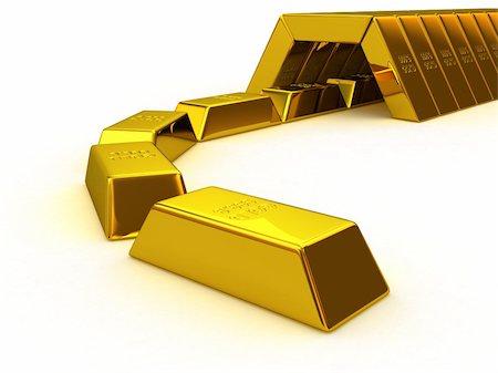 shiny gold bars - A train made of gold ingots/bars Stock Photo - Budget Royalty-Free & Subscription, Code: 400-05105285