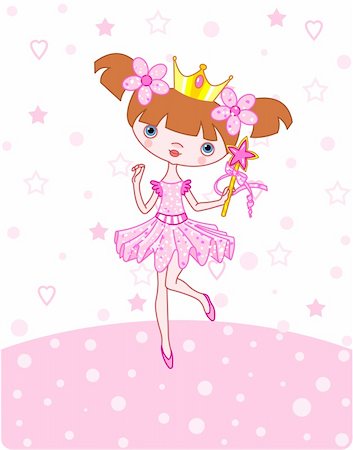 A vector illustration of a happy little princess over   pink background Stock Photo - Budget Royalty-Free & Subscription, Code: 400-05107334