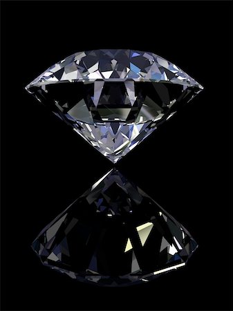prism and light - Simple diamond with reflection isolated on black background. Clipping path. Stock Photo - Budget Royalty-Free & Subscription, Code: 400-05107727