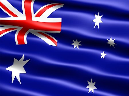 simsearch:400-04145172,k - Flag of Australia, computer generated illustration with silky appearance and waves Stock Photo - Budget Royalty-Free & Subscription, Code: 400-05109010