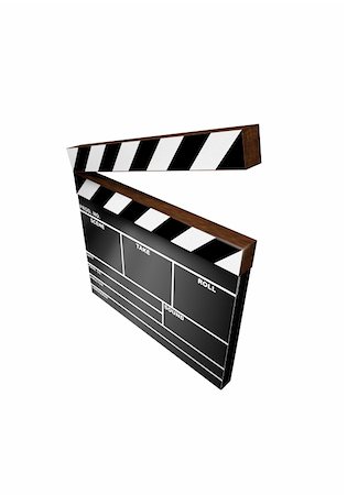 Clapper Board isolated (3D image) Stock Photo - Budget Royalty-Free & Subscription, Code: 400-05109545