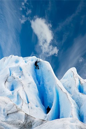 simsearch:400-05118687,k - Two men climbing a glacier in patagonia. Stock Photo - Budget Royalty-Free & Subscription, Code: 400-05100931