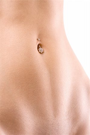 female nude sex - sexy stomach with piercing on a white background Stock Photo - Budget Royalty-Free & Subscription, Code: 400-05101950