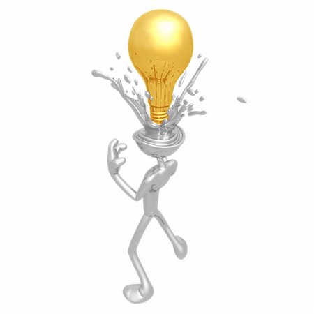 exploding light bulb - A Concept And Presentation Figure In 3D Stock Photo - Budget Royalty-Free & Subscription, Code: 400-05103458