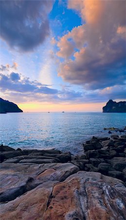 simsearch:400-05741371,k - Amazing sunset on a tropical beach in Thailand Stock Photo - Budget Royalty-Free & Subscription, Code: 400-05116202