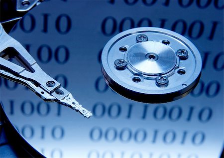 simsearch:400-05252692,k - Internals of a harddisk with binary reflections Stock Photo - Budget Royalty-Free & Subscription, Code: 400-05116394