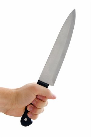 simsearch:400-04807287,k - Had holding a big knife isolated on white Stock Photo - Budget Royalty-Free & Subscription, Code: 400-05116430