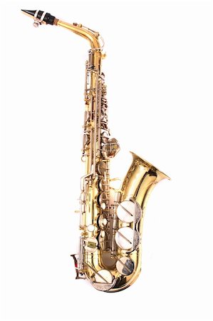 simsearch:400-04863651,k - very old saxophone on the white background Stock Photo - Budget Royalty-Free & Subscription, Code: 400-05116559
