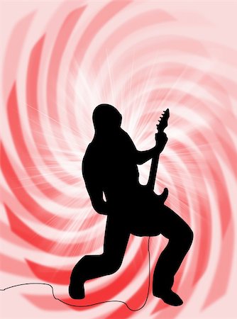 Electric guitar player silhouette on a colorful background Foto de stock - Super Valor sin royalties y Suscripción, Código: 400-05116865