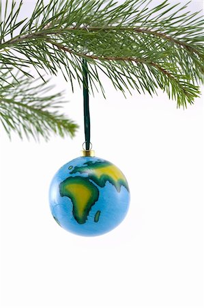 planet earth christmas tree ornament - Globe Christmas Ornament showing Africa and Europe Stock Photo - Budget Royalty-Free & Subscription, Code: 400-05119009