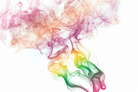 Colorful Pillar of smoke isolated at white background Stock Photo - Budget Royalty-Free & Subscription, Code: 400-05119489