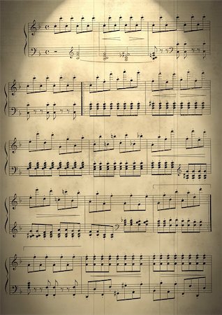 sheet music background - Musical notes. The grant for play on musical instruments Foto de stock - Super Valor sin royalties y Suscripción, Código: 400-05112296