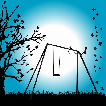 simsearch:400-04595330,k - Tree silhouette, summer night, meadow Stock Photo - Budget Royalty-Free & Subscription, Code: 400-05124047