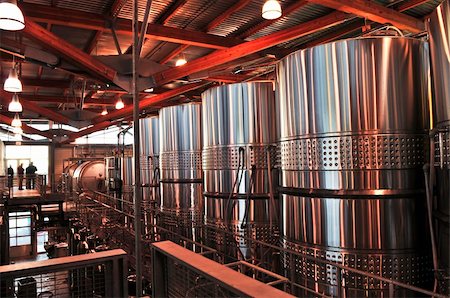 Wine making vats and equipment in tour of winery Stock Photo - Budget Royalty-Free & Subscription, Code: 400-05125050