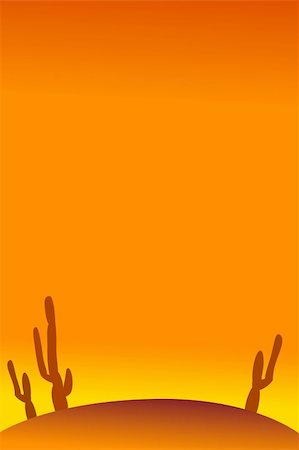 desert beautiful pic cactus - Sunset in the deesert, with a view cactus. Suitable for menu or advertising backdrop. Made in Adobe Illustrator Stock Photo - Budget Royalty-Free & Subscription, Code: 400-05125841