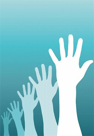 simsearch:400-07222477,k - A group of raised hands. Vector avaliable Stock Photo - Budget Royalty-Free & Subscription, Code: 400-05126103