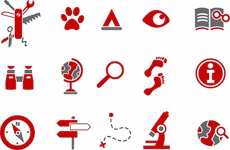 Vector icons pack - Red Series, exploration collection Stock Photo - Budget Royalty-Free & Subscription, Code: 400-05126532