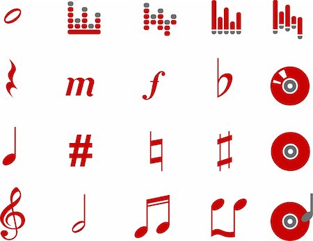 simsearch:400-04859094,k - Vector icons pack - Red Series, music collection Stock Photo - Budget Royalty-Free & Subscription, Code: 400-05126551