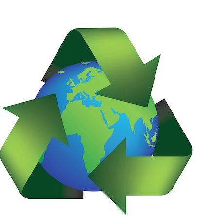 simsearch:400-05363320,k - Vector illustration of the earth in a recycle symbol Photographie de stock - Aubaine LD & Abonnement, Code: 400-05126647