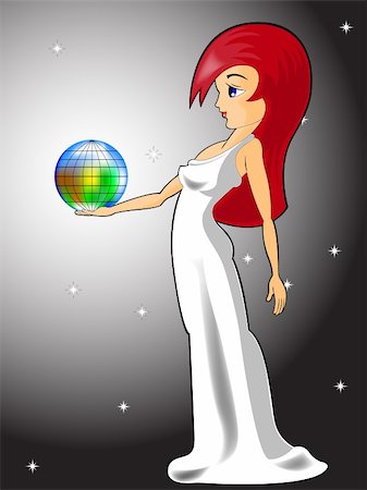 beautiful woman holds earth globe Stock Photo - Budget Royalty-Free & Subscription, Code: 400-05126941
