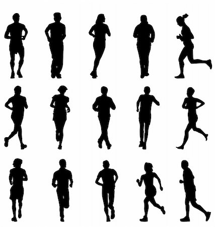 simsearch:400-04328346,k - many detailed running silhouettes Stock Photo - Budget Royalty-Free & Subscription, Code: 400-05126989