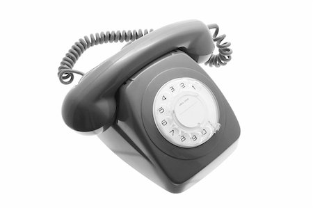 simsearch:400-05366591,k - Black Telephone on Isolated White Background Stock Photo - Budget Royalty-Free & Subscription, Code: 400-05127177