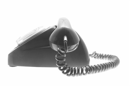 simsearch:400-05366591,k - Black Telephone on Isolated White Background Stock Photo - Budget Royalty-Free & Subscription, Code: 400-05127179