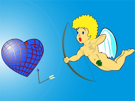 cupid breaks his arrow in  armored heart Stock Photo - Budget Royalty-Free & Subscription, Code: 400-05127475