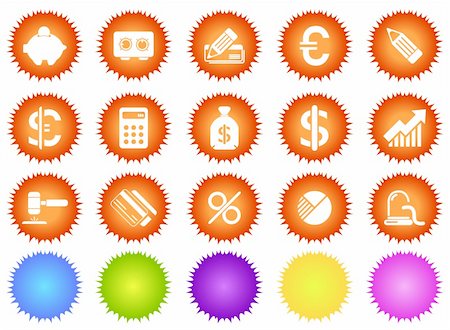 simsearch:400-05133703,k - vector Finance and Banking icons sun series Stock Photo - Budget Royalty-Free & Subscription, Code: 400-05128916