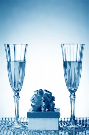 simsearch:400-04841877,k - blue new year eve card - champagne and gift Stock Photo - Budget Royalty-Free & Subscription, Code: 400-05120062