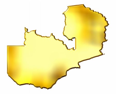 simsearch:400-05172499,k - Zambia 3d golden map isolated in white Stock Photo - Budget Royalty-Free & Subscription, Code: 400-05120302