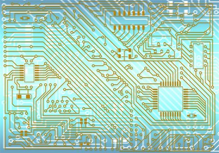 simsearch:400-05209179,k - Hi-tech industrial electronic golden - blue background Stock Photo - Budget Royalty-Free & Subscription, Code: 400-05120463
