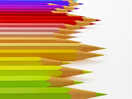 simsearch:400-04046903,k - 3d image of colorful pencil on white background Stock Photo - Budget Royalty-Free & Subscription, Code: 400-05121183