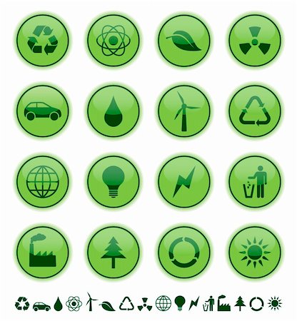 simsearch:400-05704598,k - set of green ecology and environmental buttons Stock Photo - Budget Royalty-Free & Subscription, Code: 400-05121770