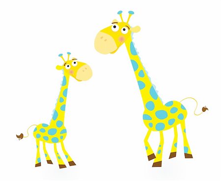 Vector Illustration of giraffe mother and son. See similar pictures in my portfolio! Photographie de stock - Aubaine LD & Abonnement, Code: 400-05122065