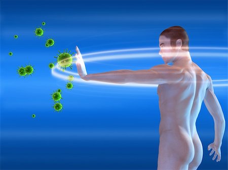 simsearch:400-04154364,k - 3d rendered illustration of a man blocking viruses Stock Photo - Budget Royalty-Free & Subscription, Code: 400-05122222