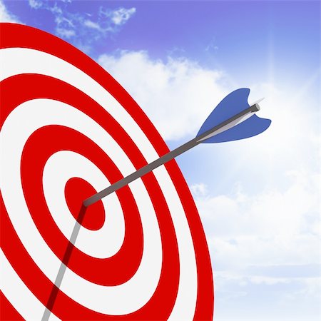 simsearch:400-04600474,k - fine 3d image of classic red and white target with arrow Stock Photo - Budget Royalty-Free & Subscription, Code: 400-05122481