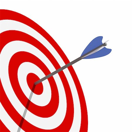 simsearch:400-04600474,k - fine 3d image of classic red and white target with arrow Stock Photo - Budget Royalty-Free & Subscription, Code: 400-05122482