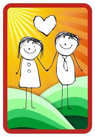 simsearch:400-04672314,k - In love couple illustration. Vector format available Stock Photo - Budget Royalty-Free & Subscription, Code: 400-05123176