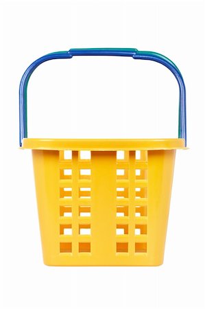 simsearch:400-04605857,k - A empty shopping basket isolated on white background. Shallow depth of field Stock Photo - Budget Royalty-Free & Subscription, Code: 400-05134835