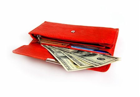 Money wallet red, happy shopping Stock Photo - Budget Royalty-Free & Subscription, Code: 400-05134877