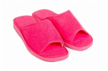 simsearch:857-03192847,k - Lady pink slippers, isolated on white background Foto de stock - Super Valor sin royalties y Suscripción, Código: 400-05135334
